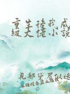 重生后我成了满级大佬小说