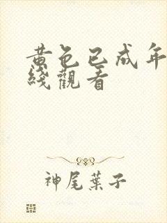 黄色已成年人在线观看