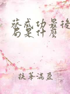 蔡成功最后的结局是什么