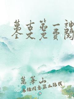 万古第一神小说全文免费阅读无弹窗
