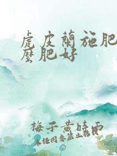 虎皮兰施肥用什么肥好