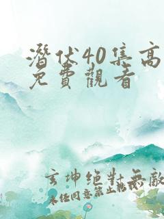 潜伏40集高清免费观看