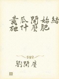 黄瓜开始结果要施什么肥