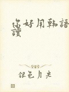 你好用韩语怎么读