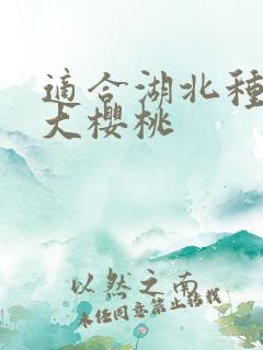 适合湖北种植的大樱桃