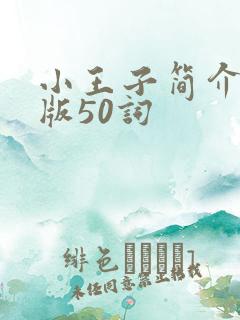 小王子简介英文版50词