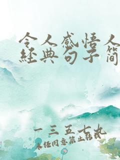 令人感悟人生的经典句子简短