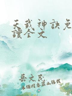 天武神诀免费阅读全文