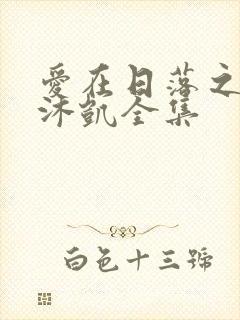 爱在日落之前王沐凯全集