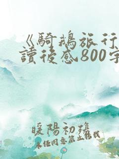 《骑鹅旅行记》读后感800字
