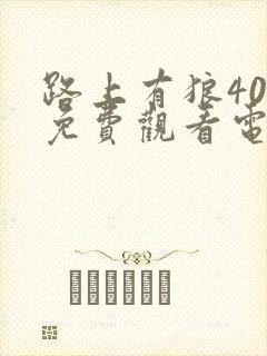 路上有狼40集免费观看电视剧