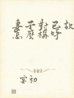 妻子对已故丈夫怎么称呼