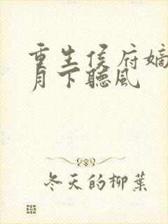 重生侯府嫡女 月下听风