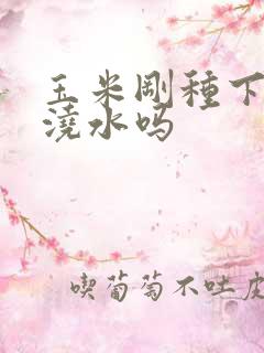 玉米刚种下去要浇水吗
