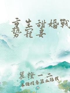 重生甜婚战少强势宠妻