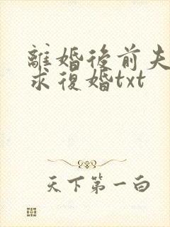 离婚后前夫哭着求复婚txt