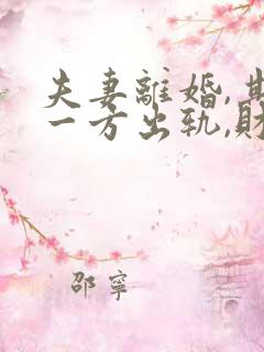 夫妻离婚,其中一方出轨,财产该如何分配