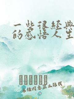 一些很经典精辟的感悟人生句子