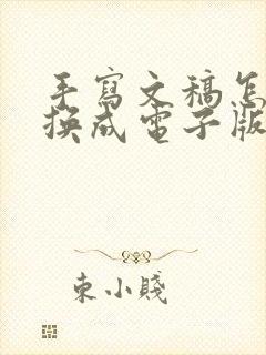 手写文稿怎么转换成电子版