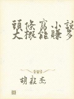 头条写小说赚钱大概能赚多少