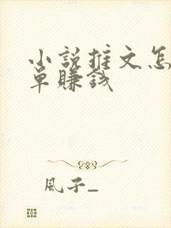 小说推文怎么接单赚钱