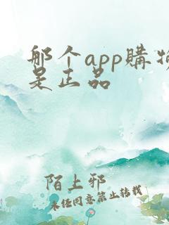 那个app购物是正品