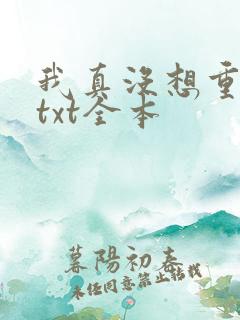 我真没想重生啊txt全本
