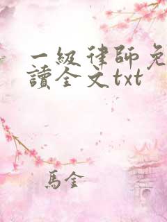 一级律师免费阅读全文txt