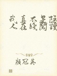 我真不是隐世高人在线阅读