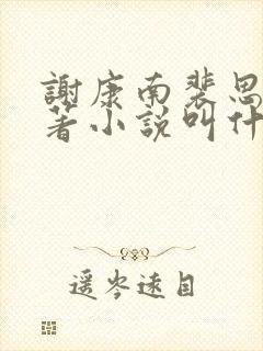 谢康南裴思凝原著小说叫什么