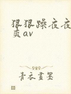 狠狠躁夜夜躁人爽av
