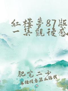 红楼梦87版第一集观后感200字