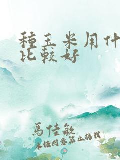 种玉米用什么肥比较好