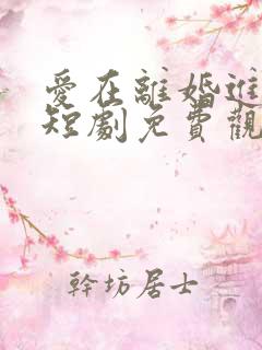 爱在离婚进行时短剧免费观看全集