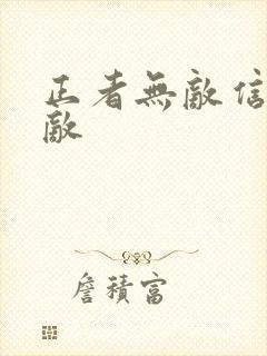 正者无敌信者无敌