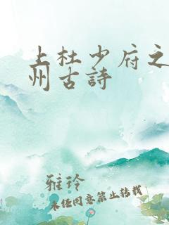上杜少府之任蜀州古诗