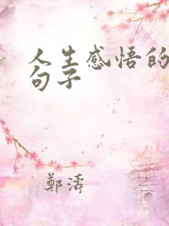 人生感悟的简短句子