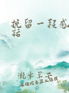 挽留一段感情的话