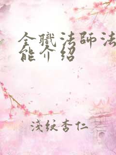 全职法师法系技能介绍