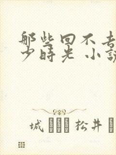 那些回不去的年少时光 小说免费阅读
