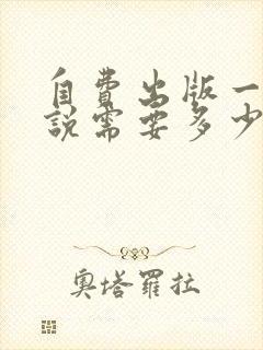 自费出版一部小说需要多少钱