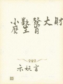 小数发大财是什么生肖