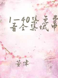 1—40集免费看全集城中之城