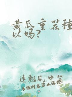 黄瓜重茬种植可以吗?