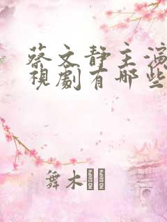 蔡文静主演的电视剧有哪些