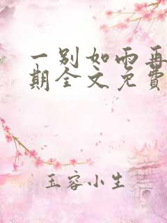 一别如雨再无归期全文免费