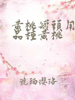 黄桃罐头用什么品种黄桃