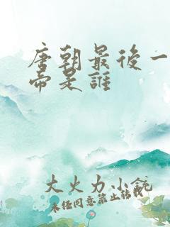 唐朝最后一代皇帝是谁