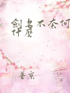 剑名不奈何讲了什么