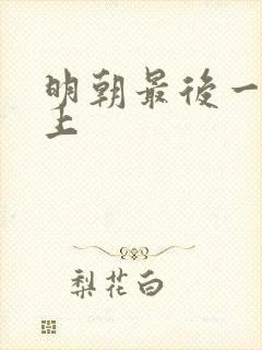 明朝最后一个皇上 明朝最后一个皇上